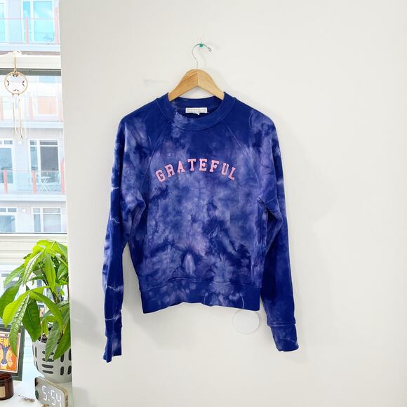 Spiritual Gangster Tops - Spiritual Gangster Grateful Purple Tye Dye Sweatshirt Size Small